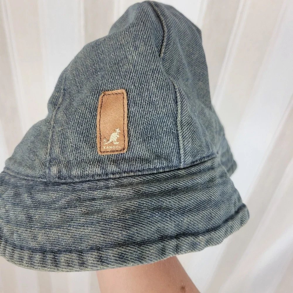 Kangol 100% Cotton Denim Jean Bucket Hat Blue Vintage Size Extra Large